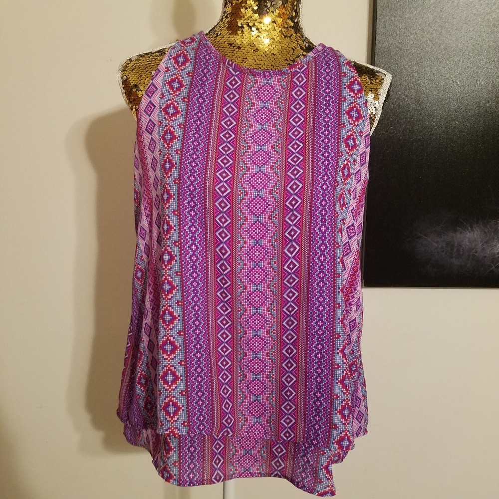 🌻Zac&Rachel Purple Boho Tribal Tank Top
